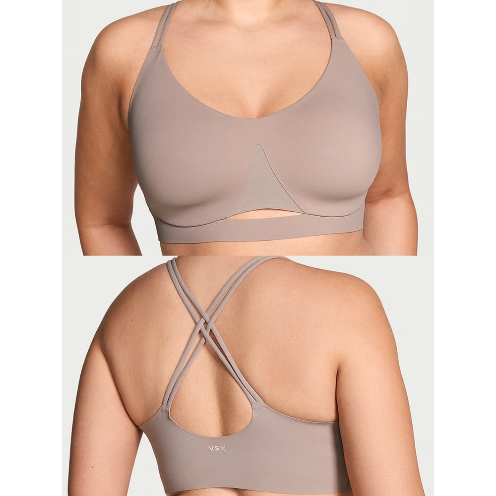 Victoria's Secret VSX Elevate Strappy-Comfort Sports Bra, Bare Taupe - Sz XL